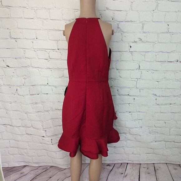COOPER ST Red Lava Senorita High Neck Frill Mini Dress 6 US NEW - Picture 4 of 9
